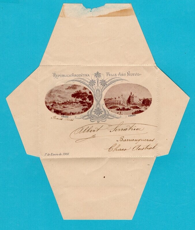 ARGENTINA letter sheet 1900 Rosario to France
