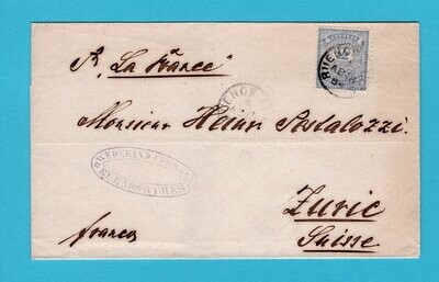 ARGENTINA cover 1884 BA to Switzerland