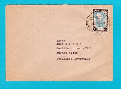 ARGENTINA cover 1957 with ship cancel
