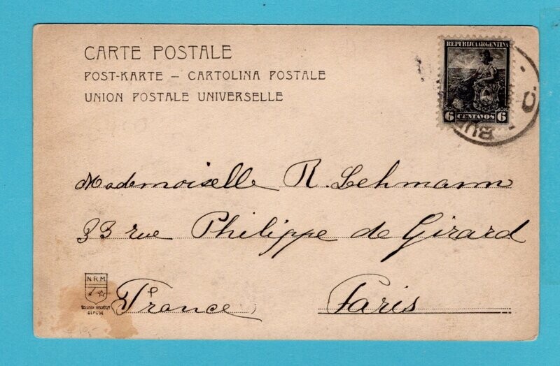 ARGENTINA photocard Harbor 1904 Buenos Aires to France