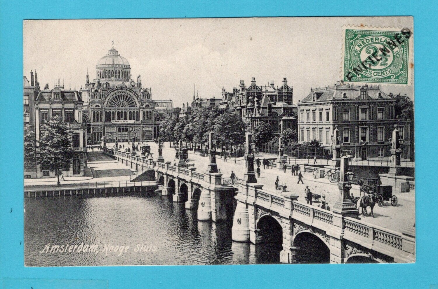 NEDERLAND prentbriefkaart 1907 Amsterdam stempel Valenciennes