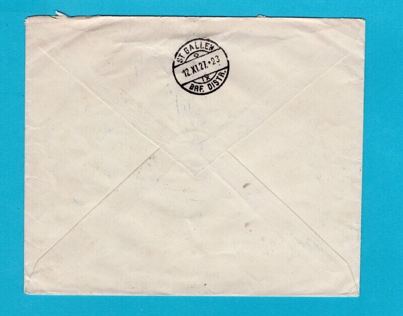 VENEZUELA R cover 1927 Caracas with perfin to Switzerland