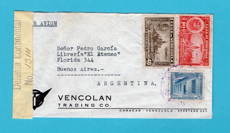 VENEZUELA censor cover Caracas &quot;defensa continental&quot; to Argentina