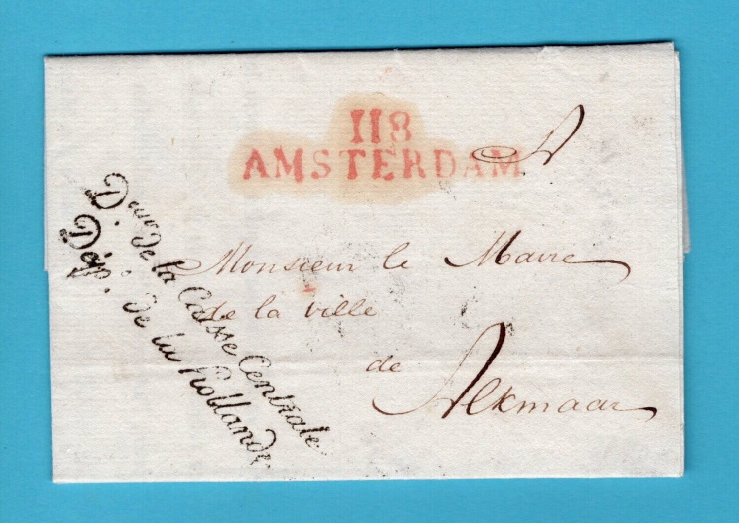 NEDERLAND brief 1811 Amsterdam118 departement naar Alkmaar