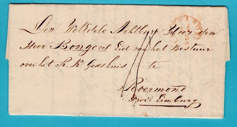 NEDERLAND brief 1851 Leeuwarden tuchthuis met censuur