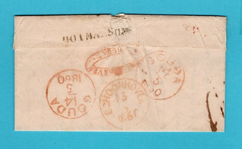 NEDERLAND brief 1860 Ootmarsum-Schoonhoven Gouda afgeschreven