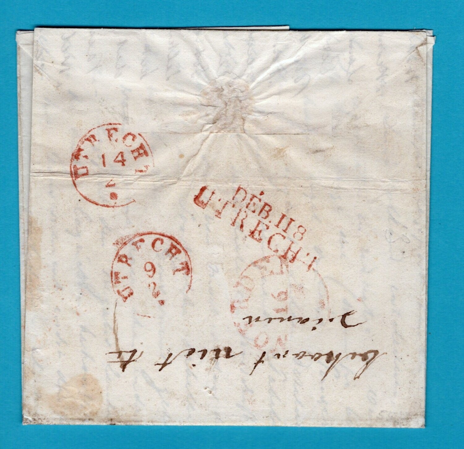 NEDERLAND Déb.118 Utrecht op brief 1841 Leiden - Achtienhoven
