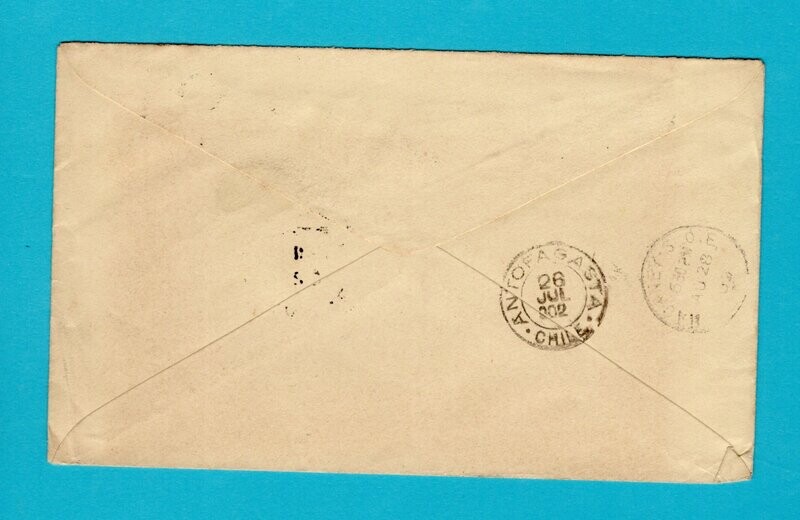 BOLIVIA envelope 1902 Oruro over Antofagasta to England
