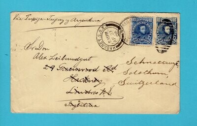BOLIVIA envelope 1905 La Paz to England - forwarded