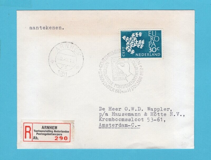 NEDERLAND R brief 1961 Arnhem Postzegel Ontwerpers NEDERLAND R brief 1961 Arnhem Postzegel Ontwerpers