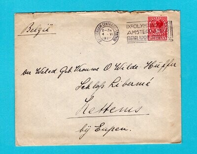 NEDERLAND brief 1928 Amsterdam IXe Olympiade stempel