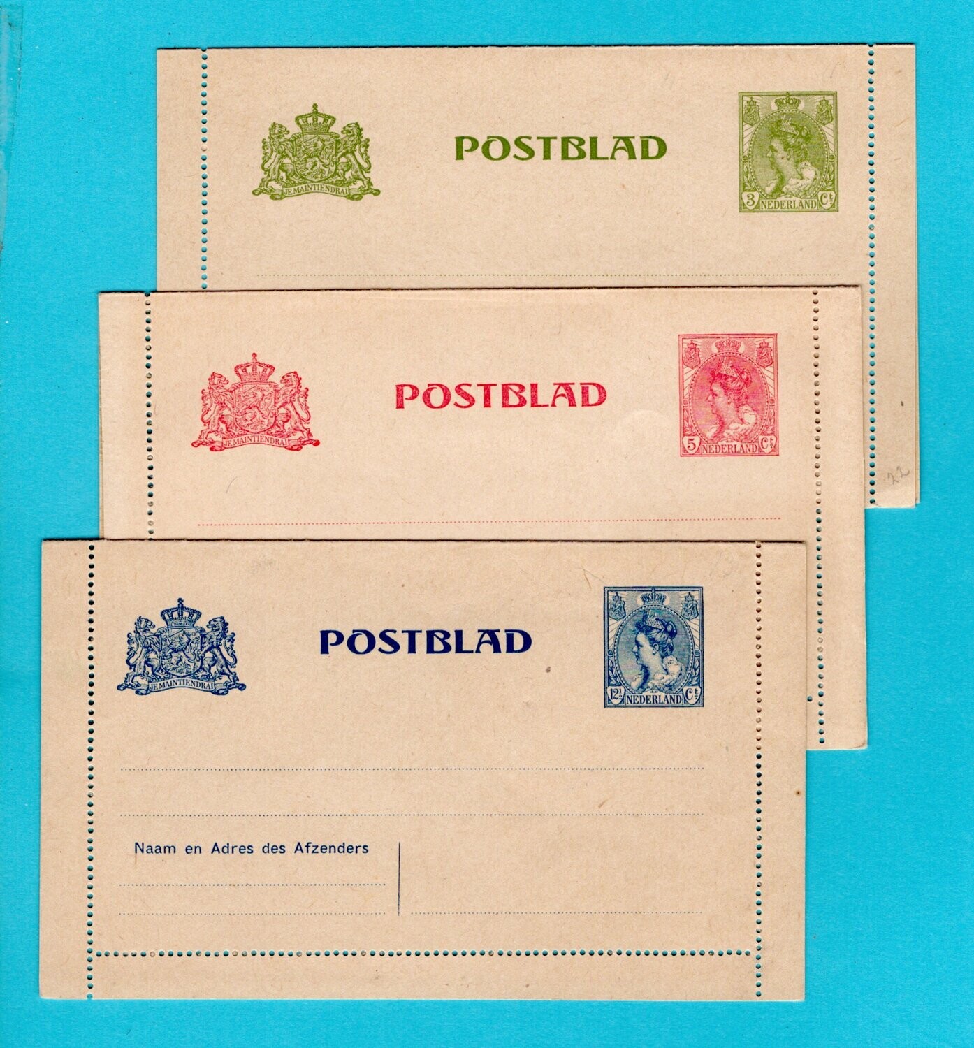 NEDERLAND postbladen 1908 Geuzendam 13-15 **