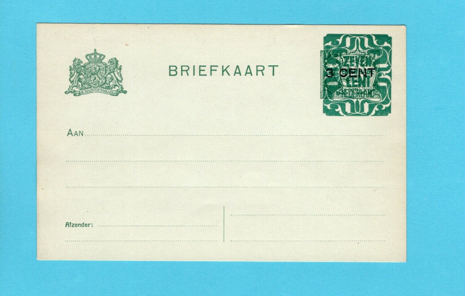 NEDERLAND briefkaart 1921 Geuzendam #173 a II **