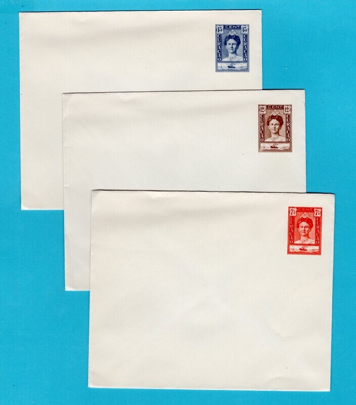 CURAÇAO enveloppen 1929 Geuzendam 24-26 **