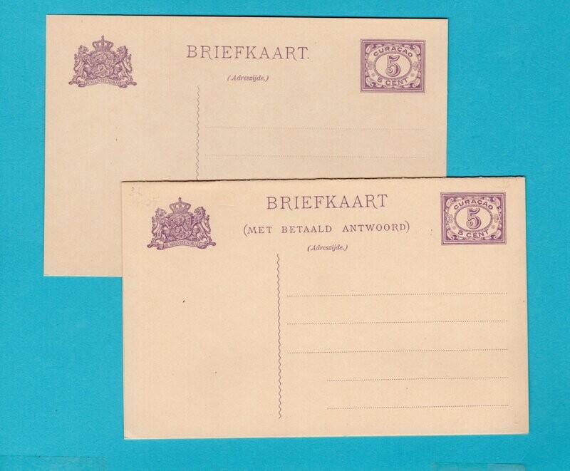 CURAÇAO briefkaarten 1927 Geuzendam 34-35 **