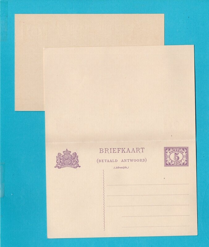 CURAÇAO briefkaarten 1927 Geuzendam 34-35 **