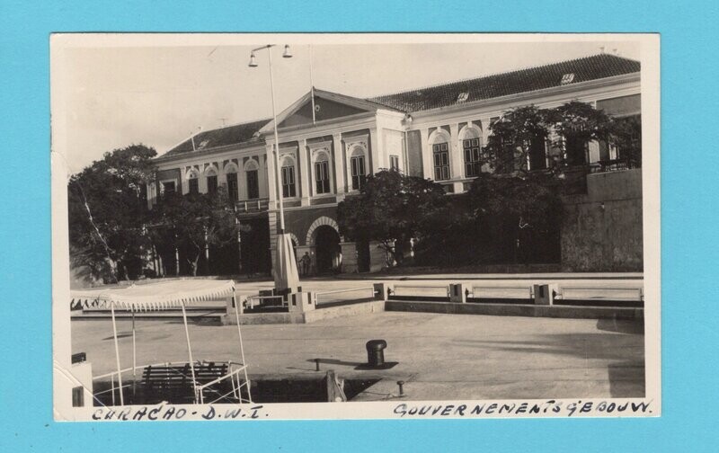 CURAÇAO prentbriefkaart 1937 M.S. Delfia KNSM Plymouth
