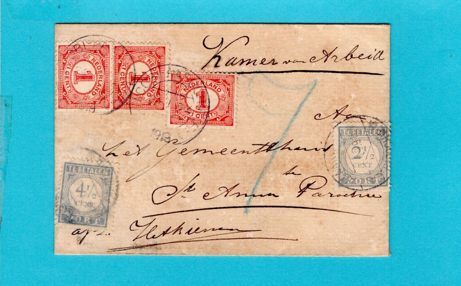 NEDERLAND brief 1919 St Jacobi Parochie naar St Anna beport