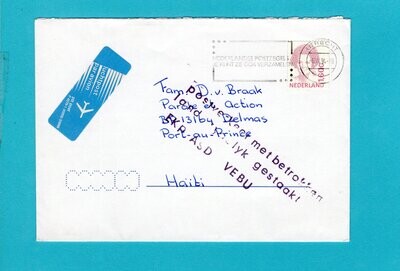 NEDERLAND retour brief 1994 Utrecht verbroken verbinding Haiti