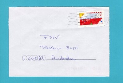 NEDERLAND brief automaatstrook zonder waarde 1992 Amsterdam