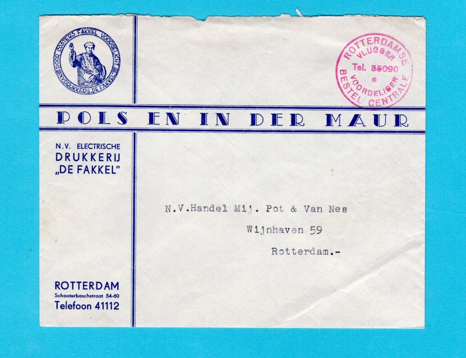 NEDERLAND stadspost Rotterdamsche Bestel Centrale