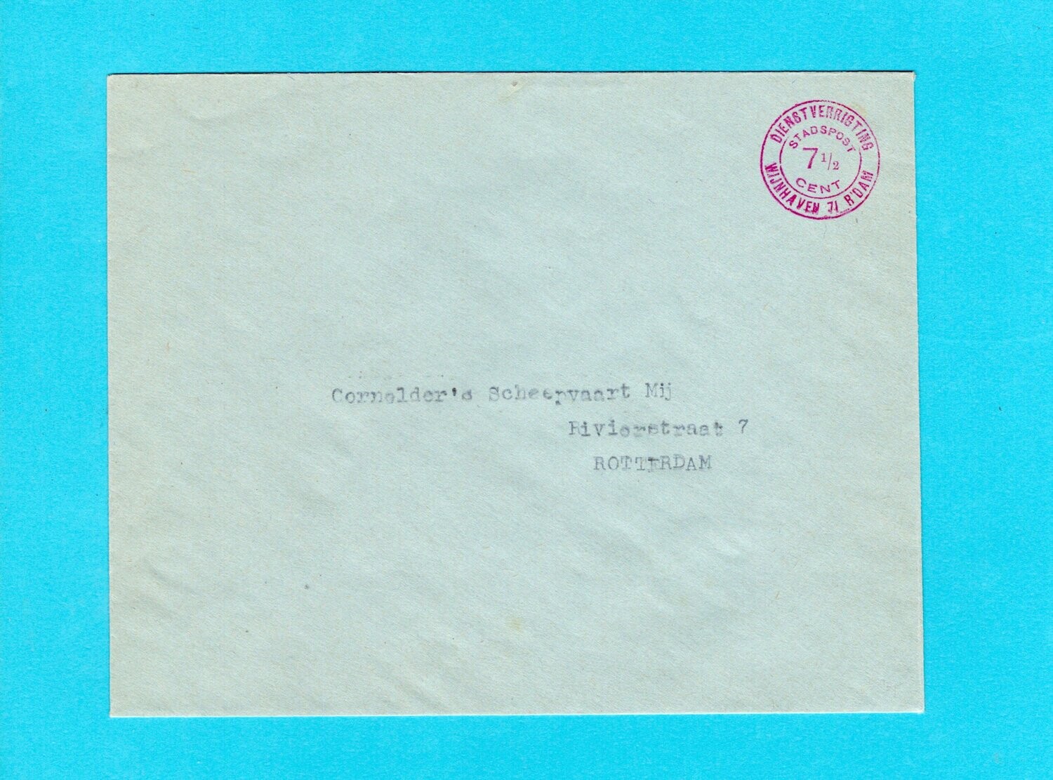 NEDERLAND stadspost 7,5ct Rotterdam Wijnhaven
