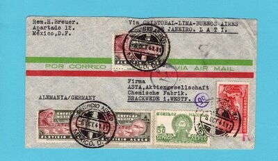 MEXICO LATI air cover 1941 Mexico DF to Germany