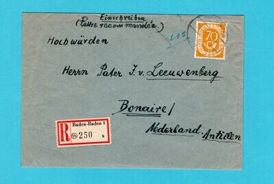 GERMANY R cover 1952 to Bonaire