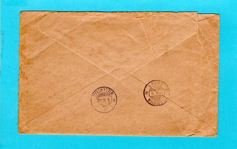 CANAL ZONE censored cover 1940 to Aruba
