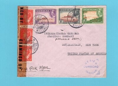 CURAÇAO censuur lp brief 1943 Curaçao naar USA