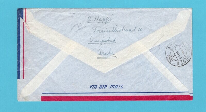 CURAÇAO lp brief 1952 Aruba naar Nederland