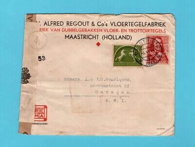 NEDERLAND brief 1945 Maastricht naar Curaçao