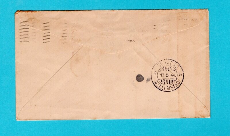USA censored consular cover 1944 New York to Curaçao