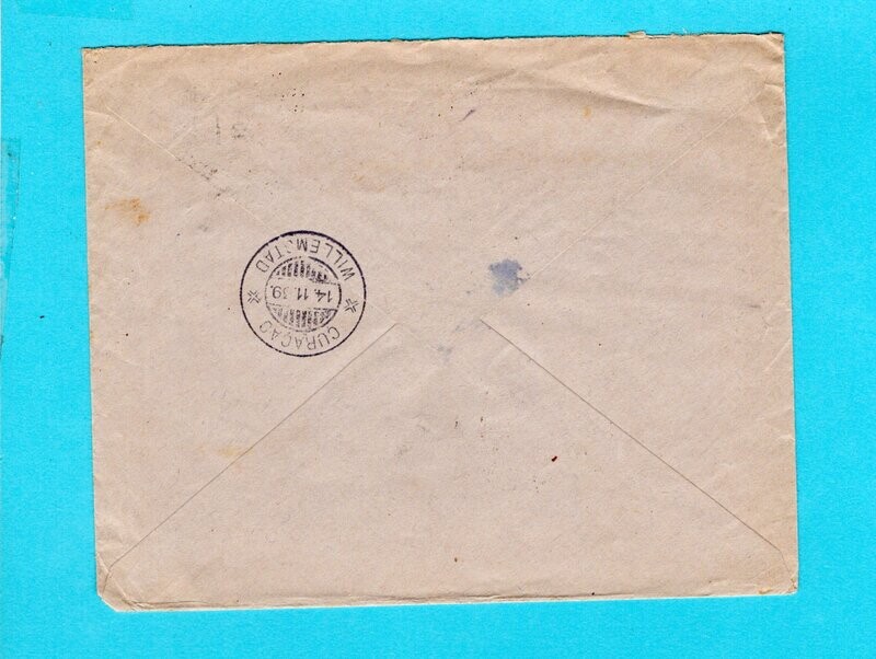 SPAIN censored cover 1939 Vigo to Curaçao
