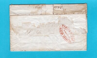 COLOMBIA forwarding letter 1862 New York to Mompos