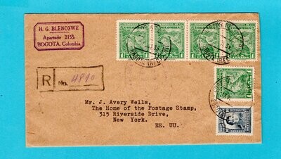 COLOMBIA R cover 1935 Bogota to USA