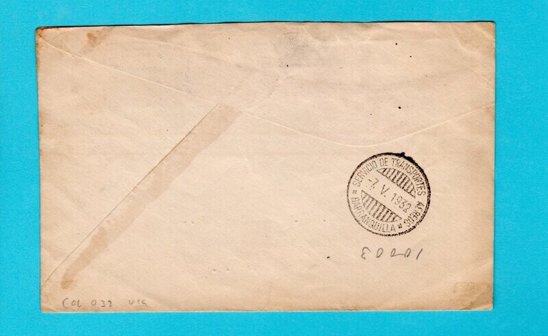 COLOMBIA air cover 1932 Cartagena to USA