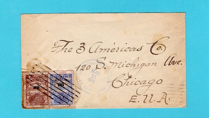 EL SALVADOR cover 1916 Santa Ana to USA