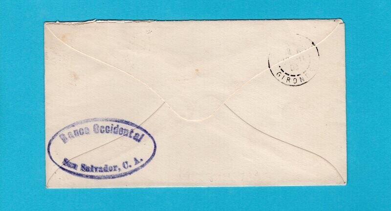 EL SALVADOR envelope 1903 San Salvador to France
