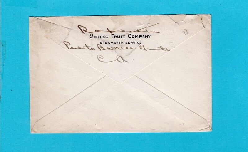 GUATEMALA United Fruit cover 1927 Puerto Barrios to USA