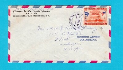 HONDURAS official cover 1963 Tegucigalpa to USA
