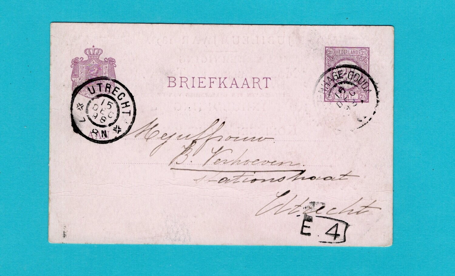 NEDERLAND jubileum briefkaart 1898 's Gravenhage-Gouda trein