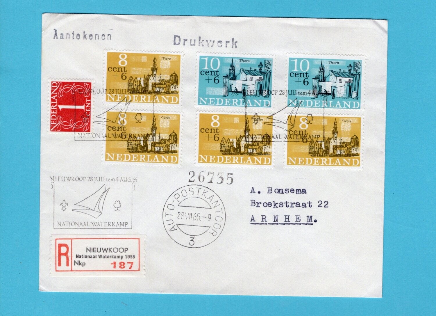NEDERLAND R brief 1965 Nieuwkoop Nationaal Waterkamp