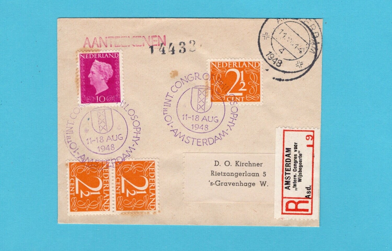 NEDERLAND R brief Congres Wijsbegeerte 1948 Amsterdam