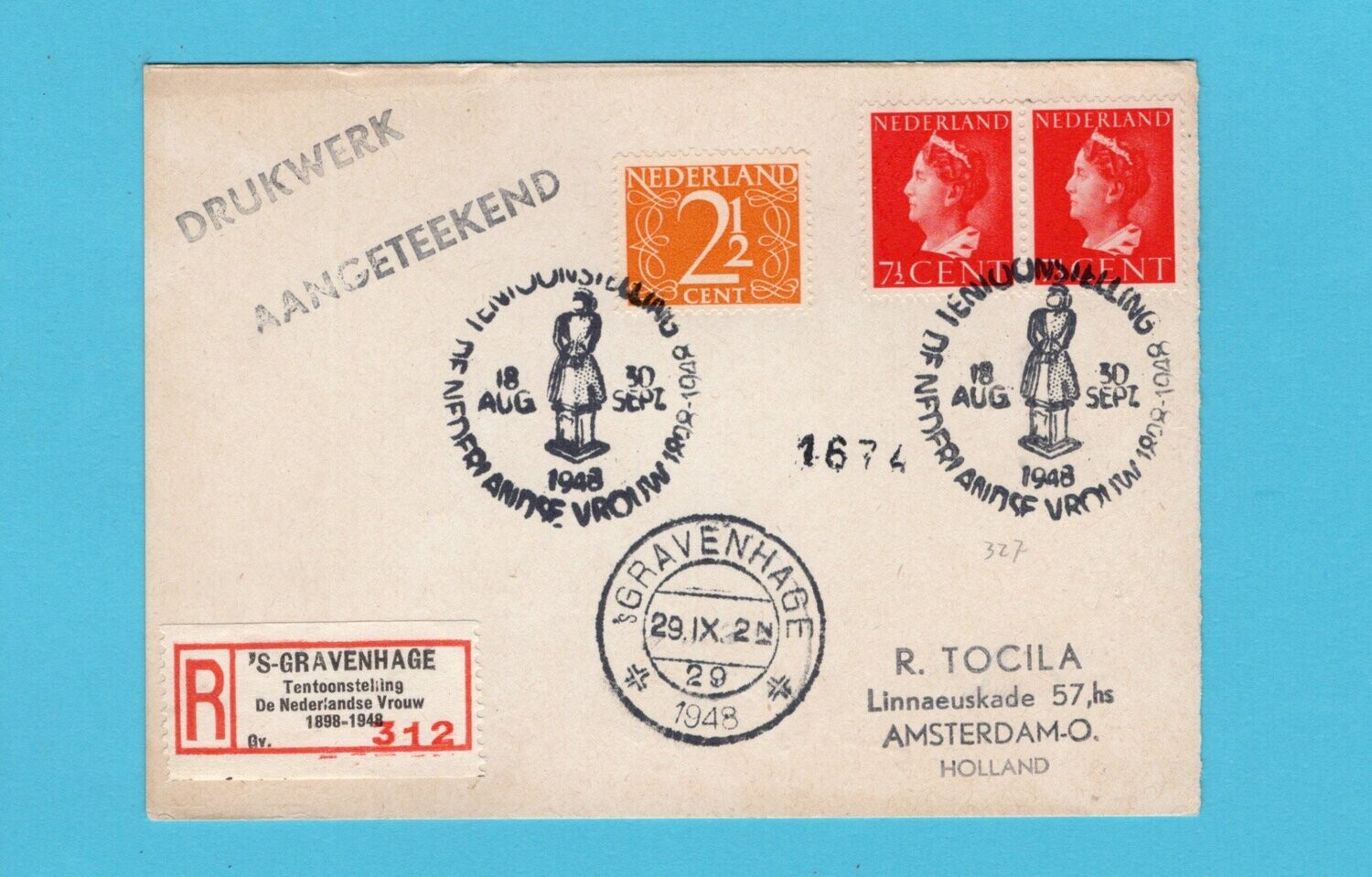 NEDERLAND R kaart de Nederlandse Vrouw 1948 Den Haag