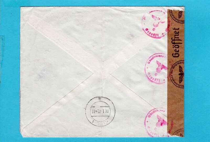 NEDERLAND R expres brief 1941 Den Haag met 2,5gld Guilloche