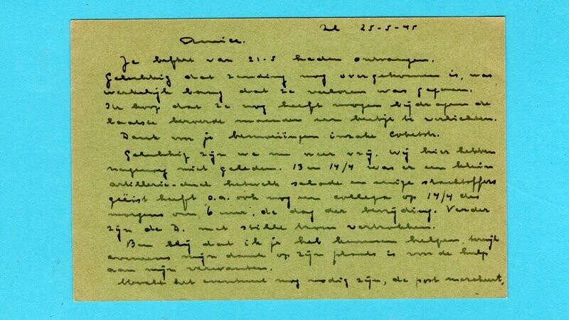 NEDERLAND briefkaart Geuzendam 277c groen 1945 Zwolle
