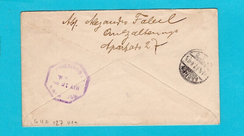 GUATEMALA postal envelope 1897 Quezaltenango to Germany