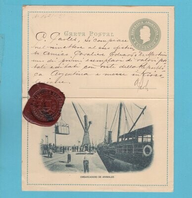 ARGENTINA postal letter sheet with seal of the post office