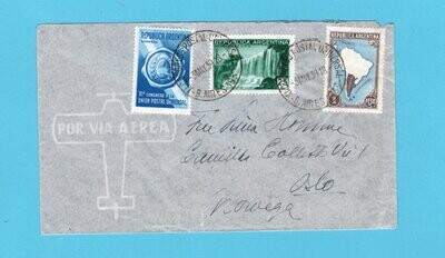 ARGENTINA air cover 1939 UPU congres delegate to Norway